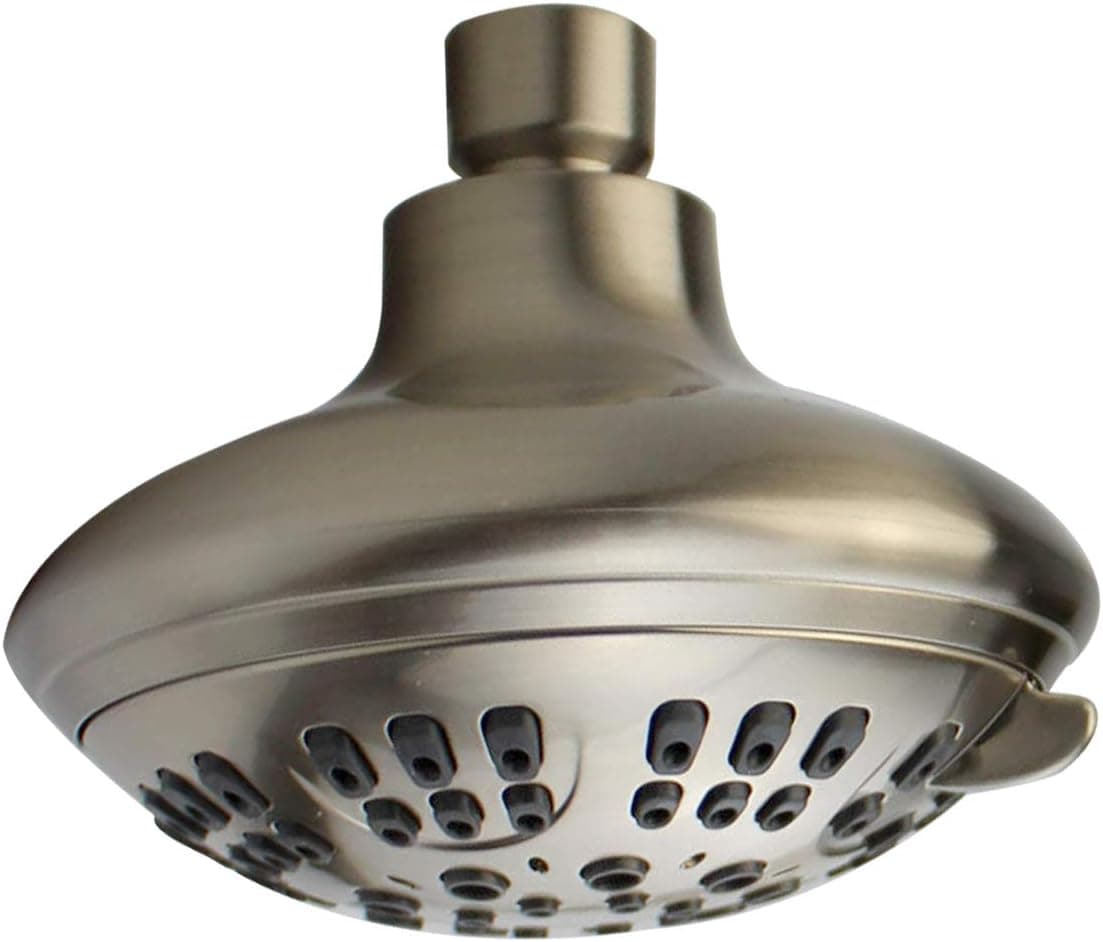 XOGOLO 6 Settings Shower Head, Luxuary Bathroom Overhead Showerhead for Multi-Function Bath Experience, Brushed Nickel, ABS - 4, Ideas for Hotel/Motel/Home
