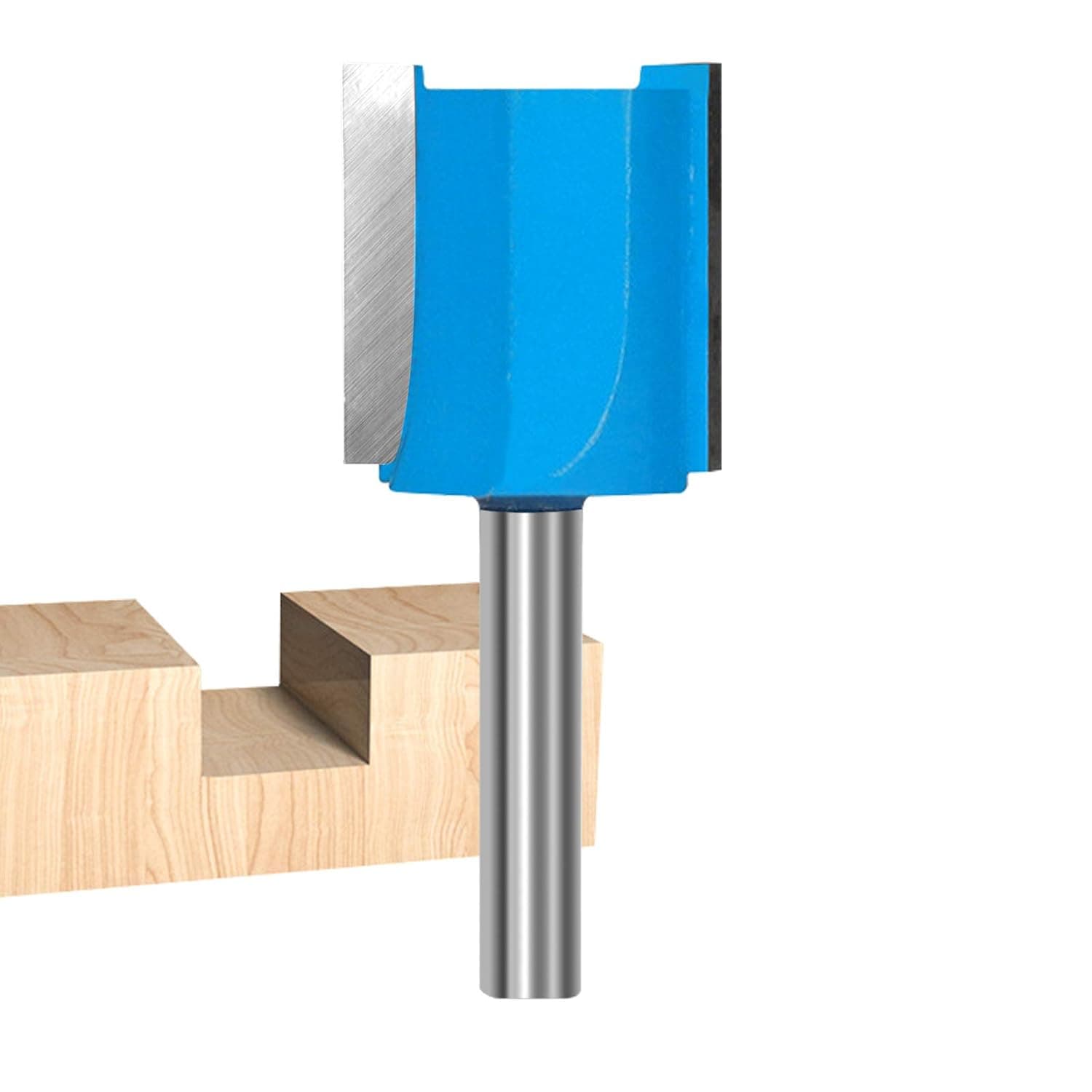ROOCBIT Straight Cut Router Bits 1/4-Inch Shank Double Flute Straight Router Bit 1 Inch Cut Dia.