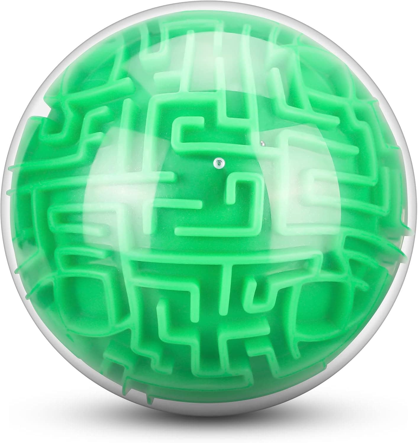 Maze Ball 3D Maze Puzzle Brain Teasers Games Gravity Plastic Handheld 3D Maze Ball 4 Inches Puzzle Toy Maze Puzzle Cube Ball Sphere Educational Toys for Students Teens Adults (Green)