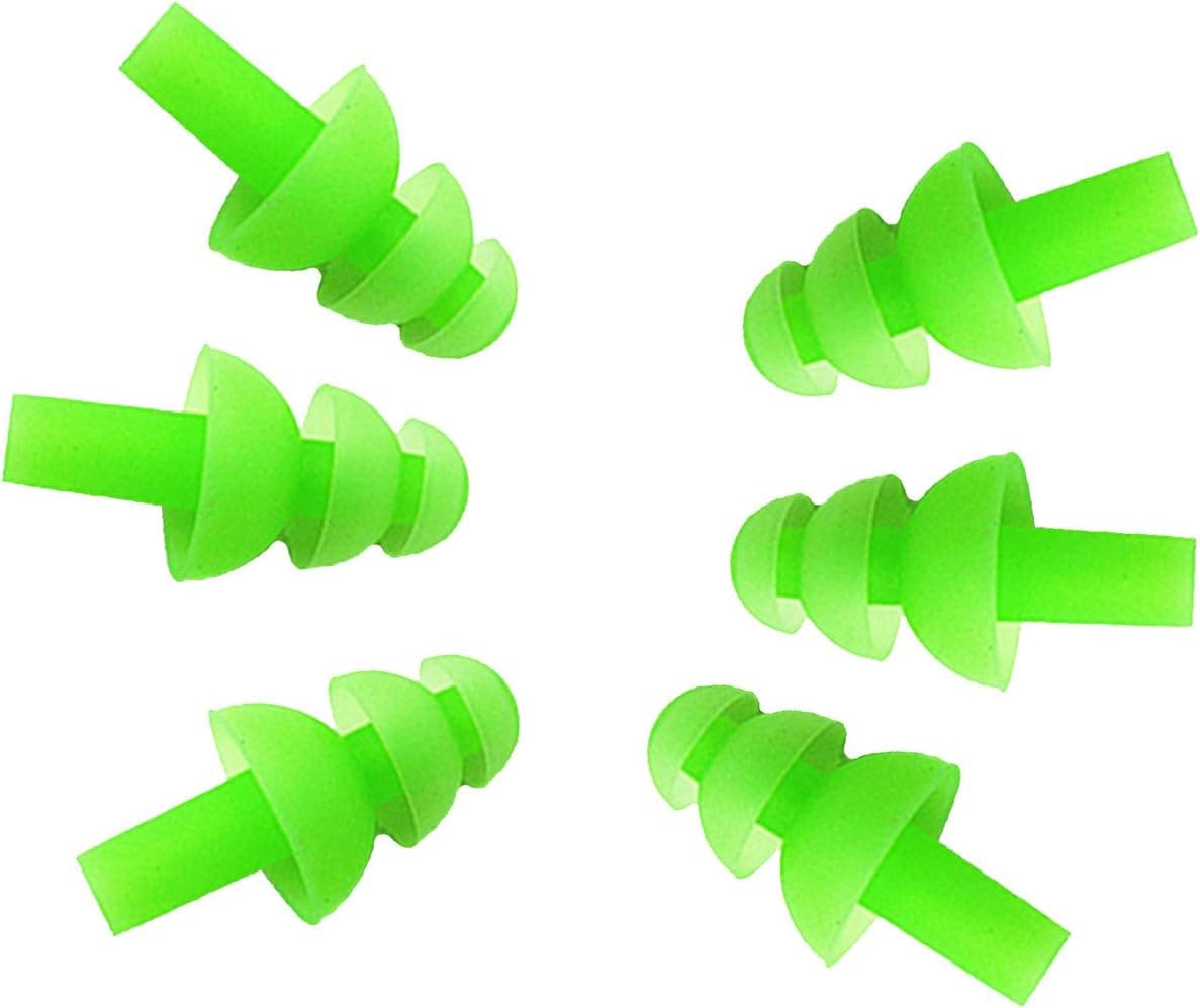 Natuworld Silicone Earplugs Swimmers - 5 PAIRS(10PCS) Soft and Flexible Ear Plugs for Swimming or Sleeping , Available in 6 Colors