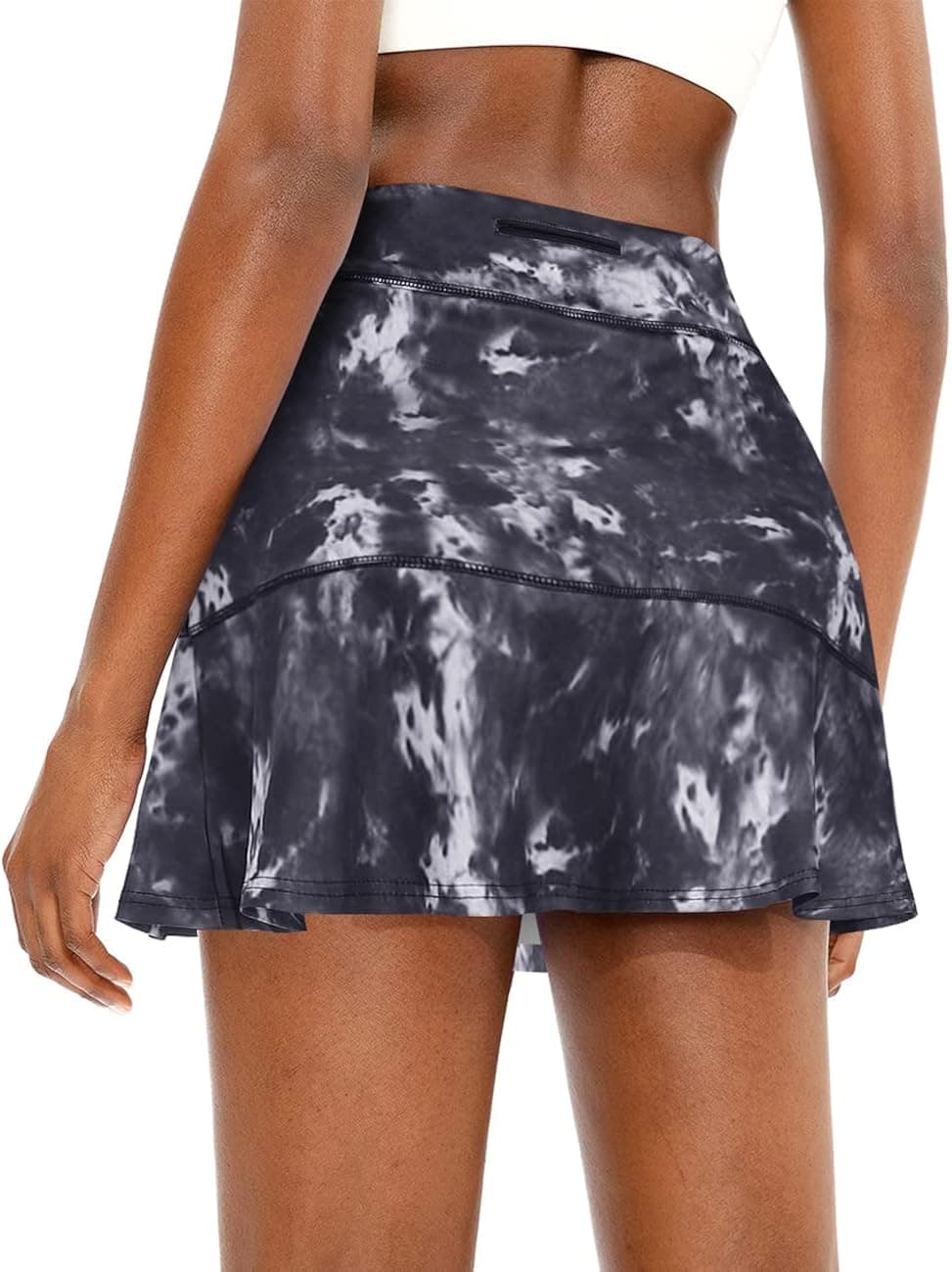 WOWENY Pleated High Waist Tennis Skirts Women's Golf Athletic Flowy Skorts with Shorts Pockets for Running Casual B-Black