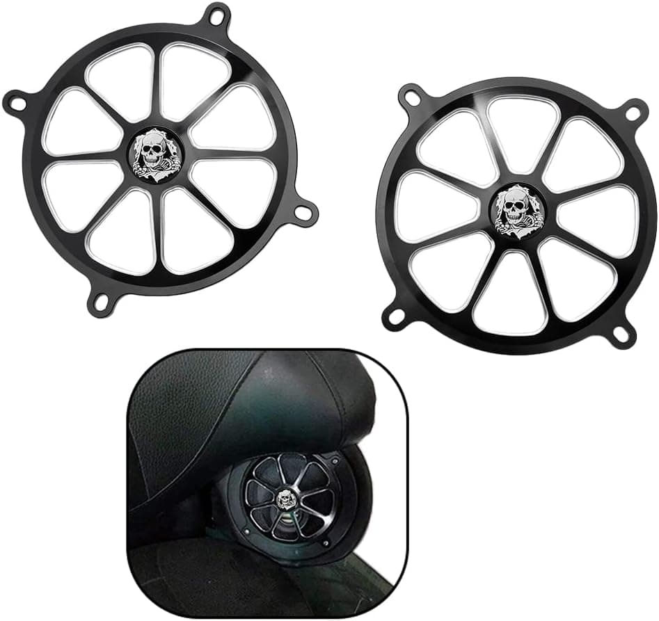 GUAIMI Audio Fairing Mount Speaker Grill Cover for Harley Touring Street Glide FL Trike 1996-2013 -Skeleton Wreck