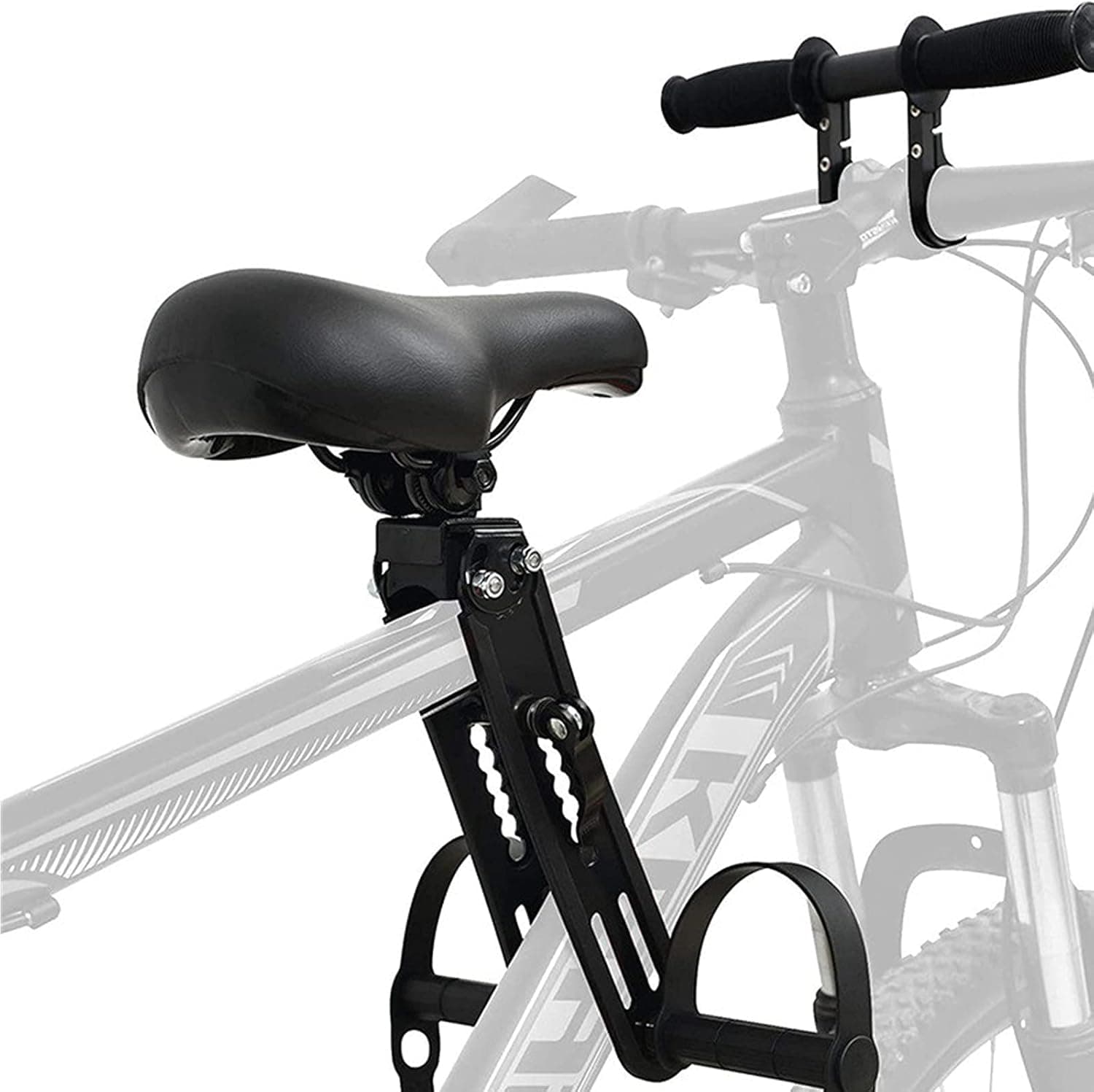 Ealitak Kids Bike Seat for Mountain Bikes, Bike Child Seat and Handlebar Accessory Combo Pack Baby Bike Seat Front Mounted, Detachable Bicycle Seat Bike Seat for Kids 2-5 Years
