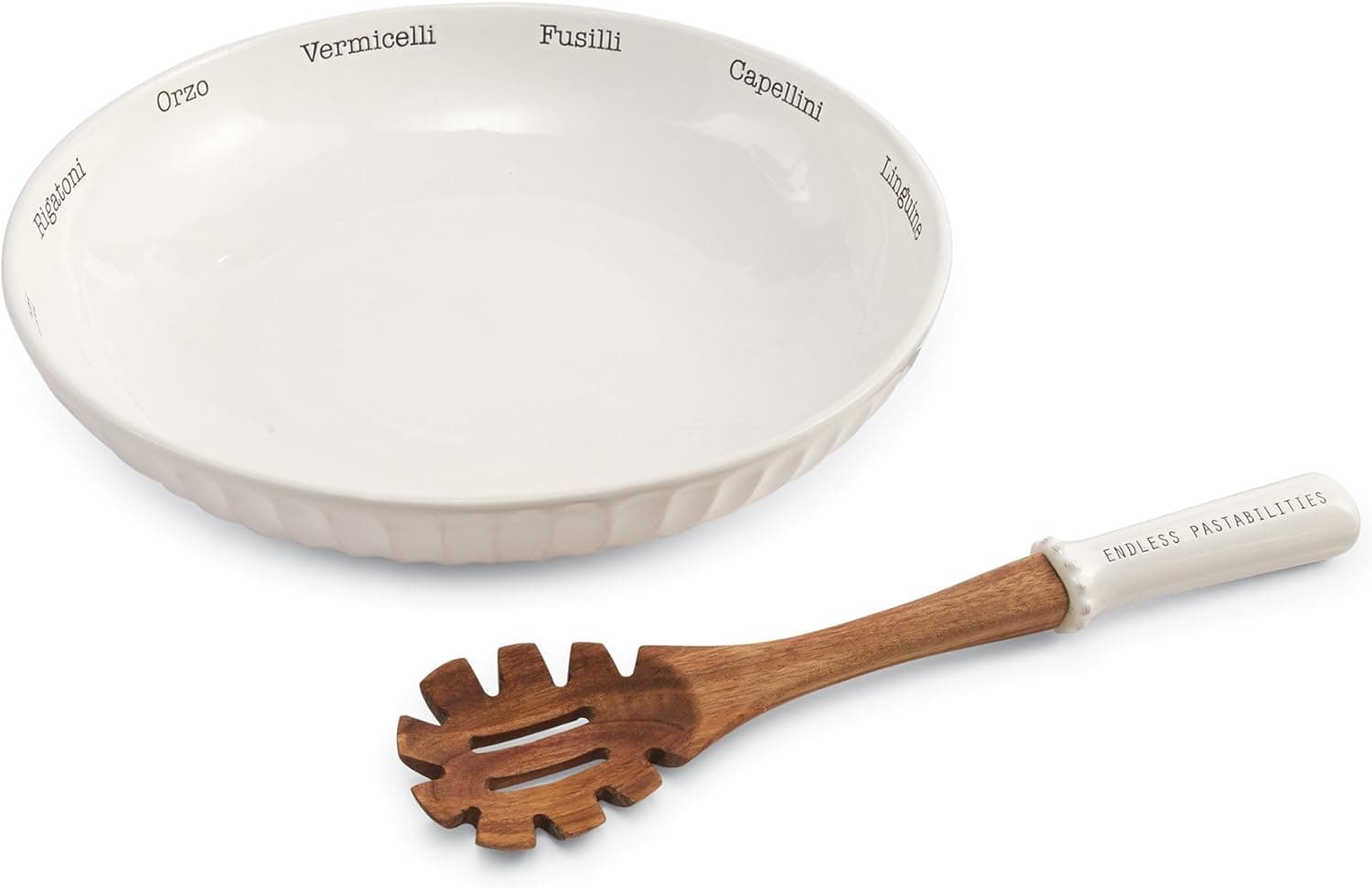 Mud Pie Circa Pasta Bowl Set, White