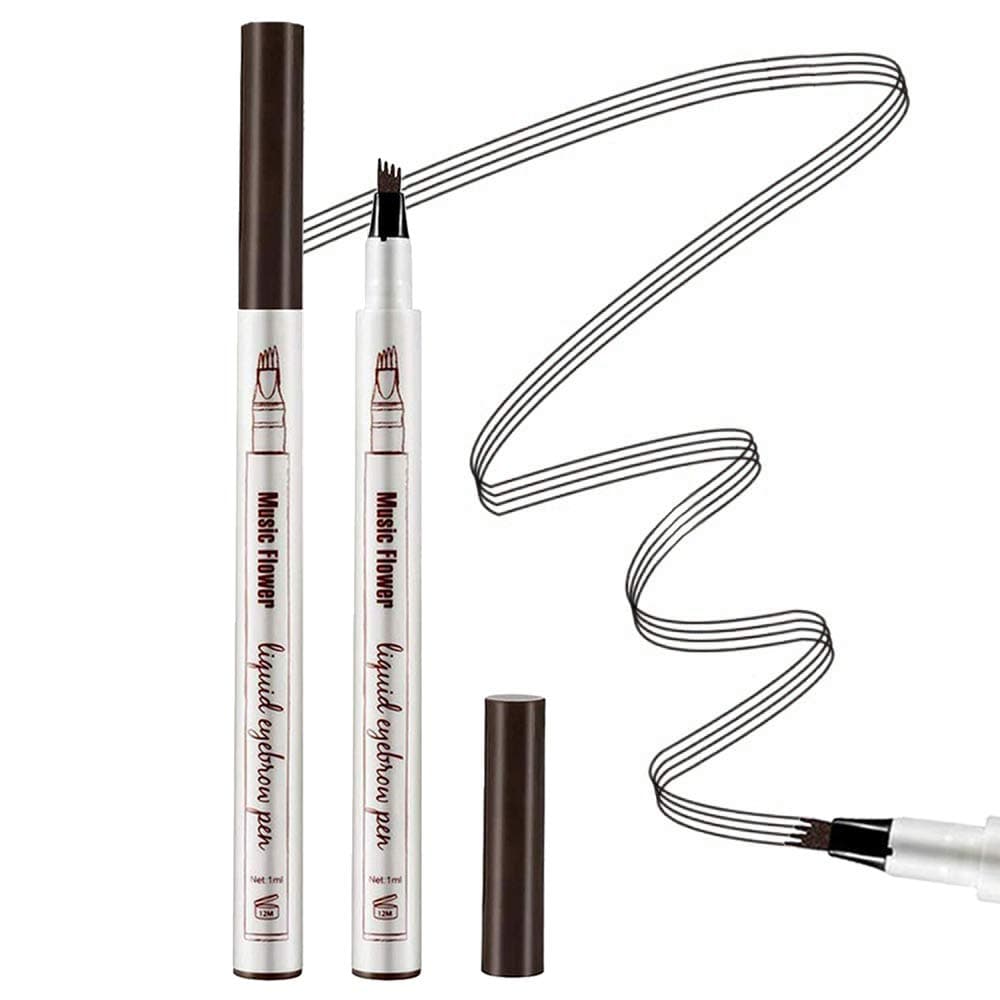 Eyebrow Tattoo Pen,microblade pen Microblading tattoo eyebrow Pencil with a Micro-Fork Tip Applicator Creates Natural Looking Brows Effortlessly and Stays on All Day (Black)