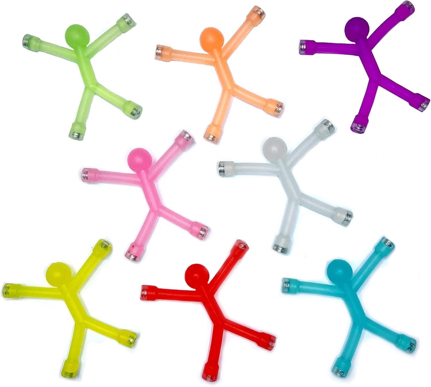 8PCS Translucence Novelty Mini Man Flexible Fridge Magnets, Toeoe Cute Rubber Magnet Men Refrigerator Magnets Magnetic Toy for Kids and Adults Office Fun Decorative Decoration