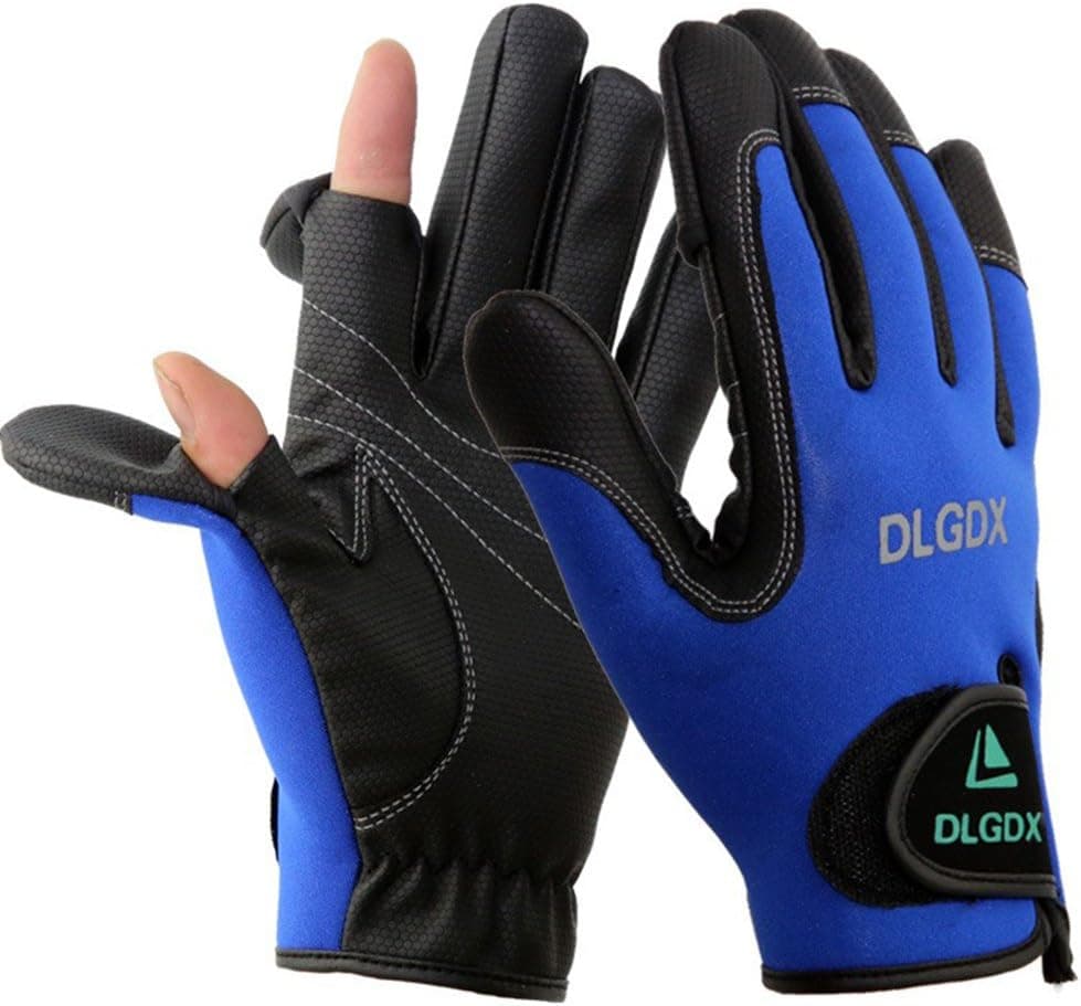 POSA Palmyth 2 Cut Fingers Fishing Gloves Skidproof Sun Protection Fishing Tackle for Fly Fishing Ice Fishing Hunting Riding Cycling