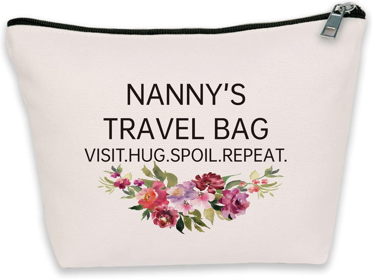 Nanny Gifts From Grandchildren Mothers Day Gift for Nanny Makeup Bag For Grandma Baby Sitter Appreciation Gifts Cosmetic Pouch Travel Toiletry Bag For Women (Nanny's Travel)
