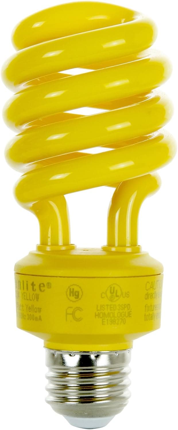 Sunlite SL24/Y 24 Watt Spiral Energy Saving Compact Fluorescent CFL Light Bulb (100-Watt Incandescent Equivalent) Medium Base Yellow