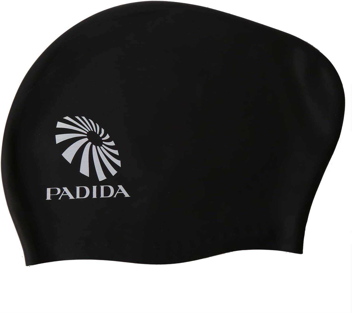 Long Hair Swim Cap,Padida Silicone Swimming Cap ,Specifically Designed for Swimmers with Long,Thick,or Curly Hair,Keep Hair Dry and Head Comfortable,Snag and Tear Resistant,Easy to Wear (black)