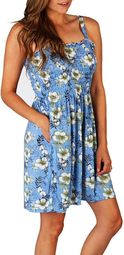 Denogal Women's Casual Sleeveless T Shirt Summer Midi Dress