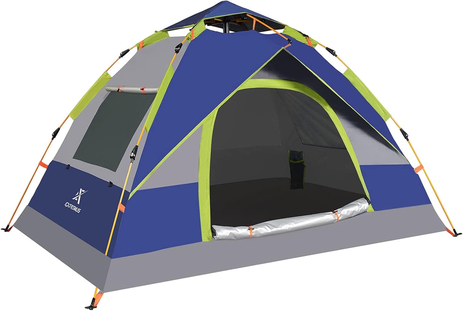 Extremus Instant Pop-Up Camping Tent, 2/4/6 Person Tent, Family Tents for Camping, Water Resistance, Lightweight,Durable 190T Polyester Fabric, Durable Fiberglass Poles, Includes Tent Stakes