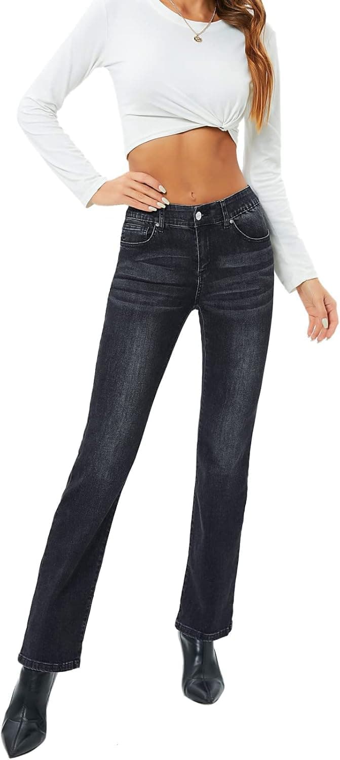 MetHera Women's Le Mel Classic Stretch Curvy Bootcut Jeans