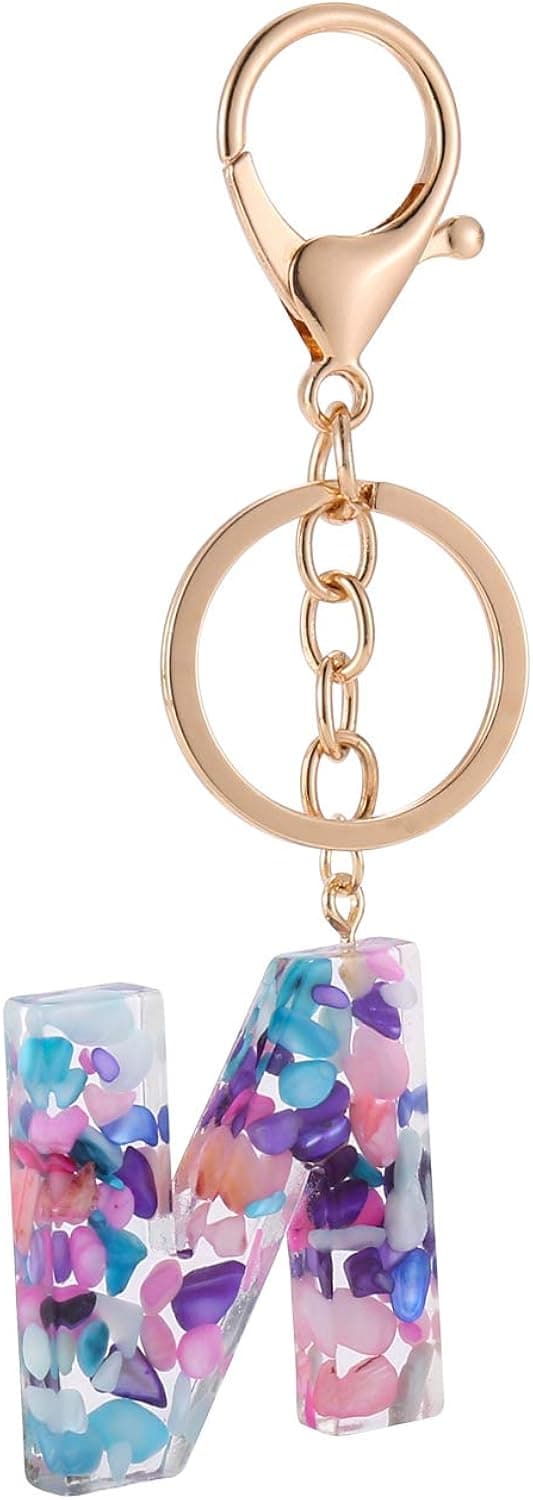 Letter A Keychain Accessories Cute Crystals Keyring Initial Key Ring for Women