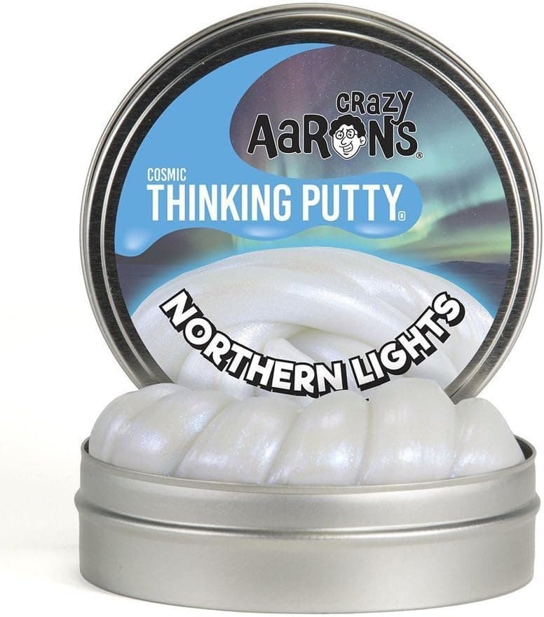 NORTHERN LIGHTS Crazy Aaron's GLOW IN THE DARK Glitter Thinking Putty Fidget Toy
