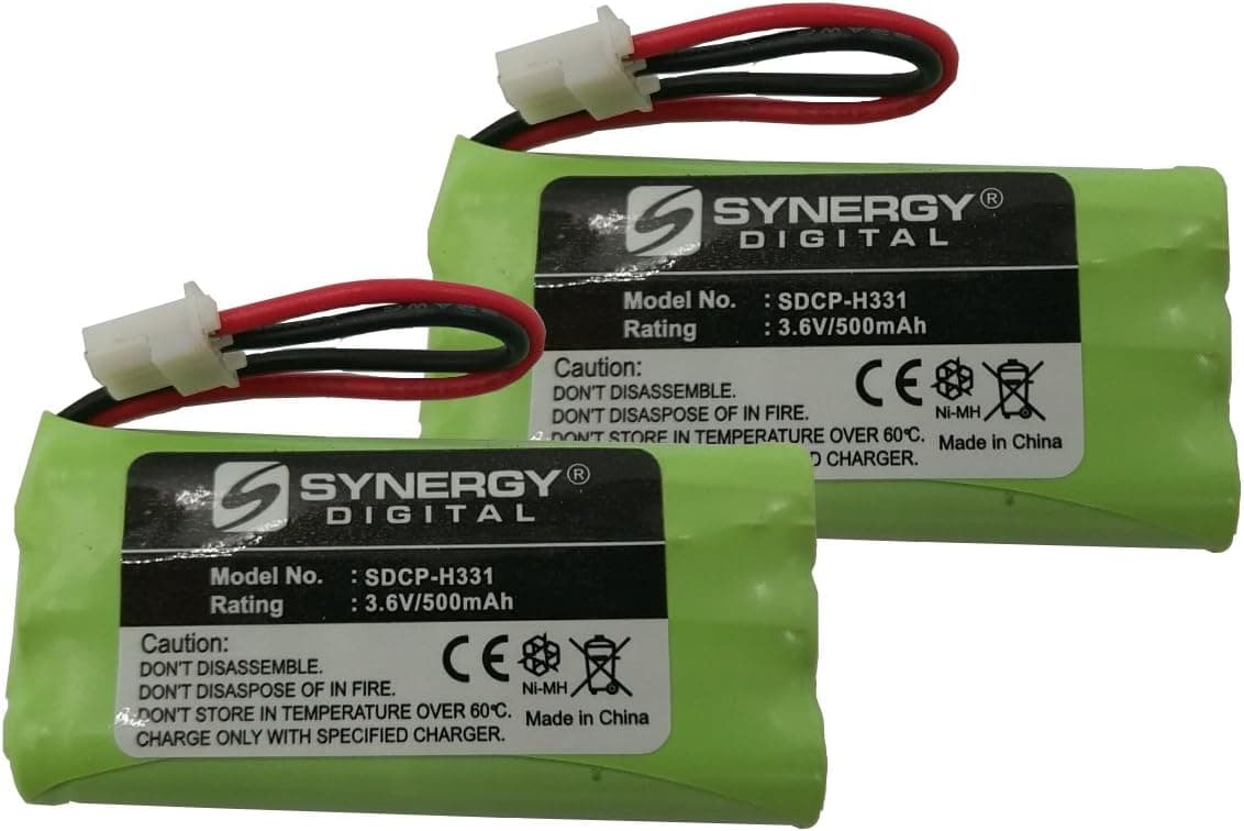 Synergy Digital Empire Cordless Phone Batteries, Compatible with Vtech LS5145 Cordless Phone, (NiMh, 3.6V, 500 mAh) Ultra Hi-Capacity, Combo-Pack Includes: 2 x EM-CPH-517J Batteries