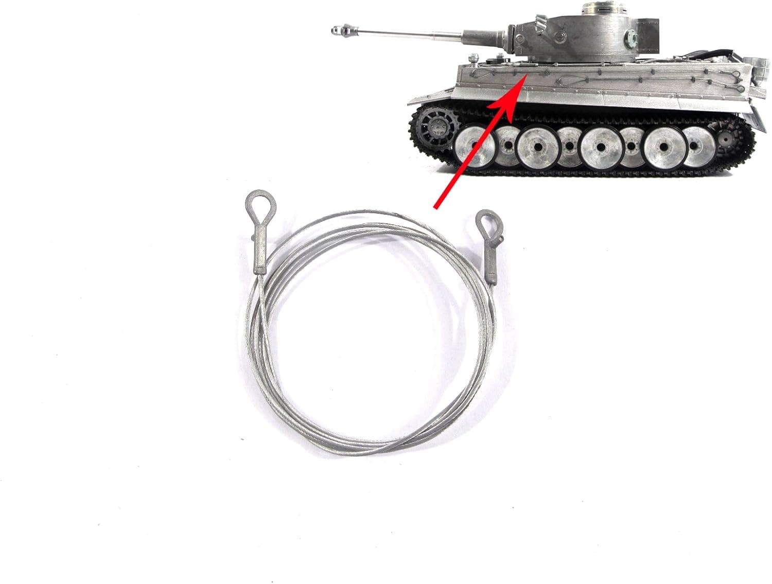 Mato 3818-1 Tank rc Part Tiger 1 Side Metal Towing Cable for 1/16 1:16 RC Germany Tiger 1 Tank