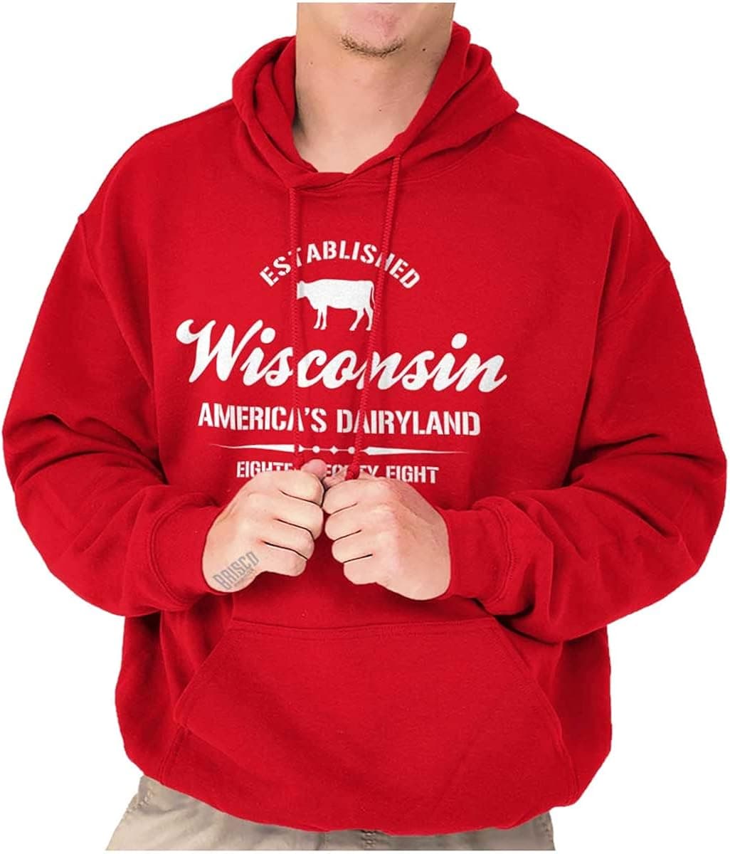 Wisconsin America's Dairyland State Hoodie Sweatshirt Women Men