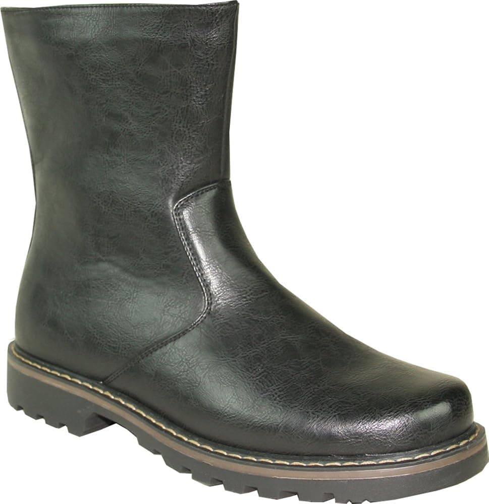 BRAVO Men Winter Boot MARTIN-6 with Fur Lining and Round Toe Black