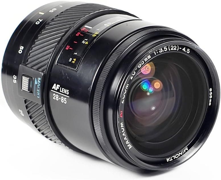 Minolta AF Maxxum 28-85mm f/3.5-4.5 Macro Lens for Minolta Autofocus AF or Sony Alpha AF Full Frame or APS-C, Made in Japan