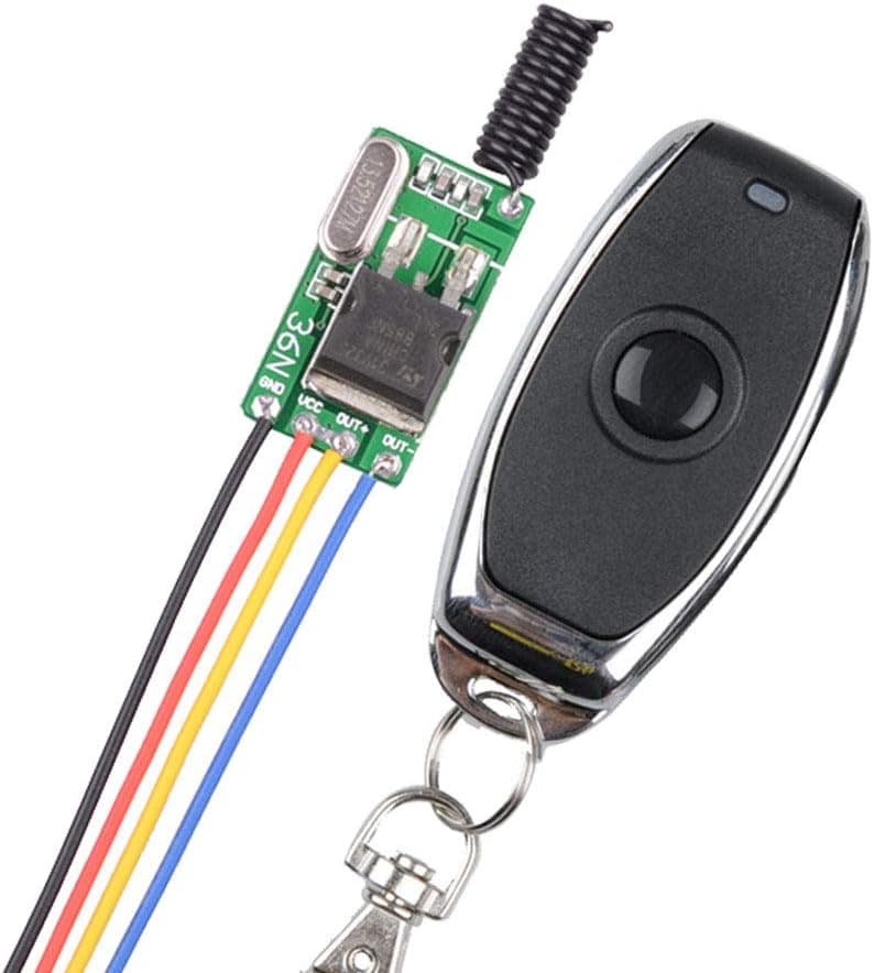 New Wireless RF Remote Control Switch, 433Mhz Secure RF 1 Channel Wireless Momentary Switch Transmitter with Receiver for Car, Bus, Truck, Motorcycle, Battery & More