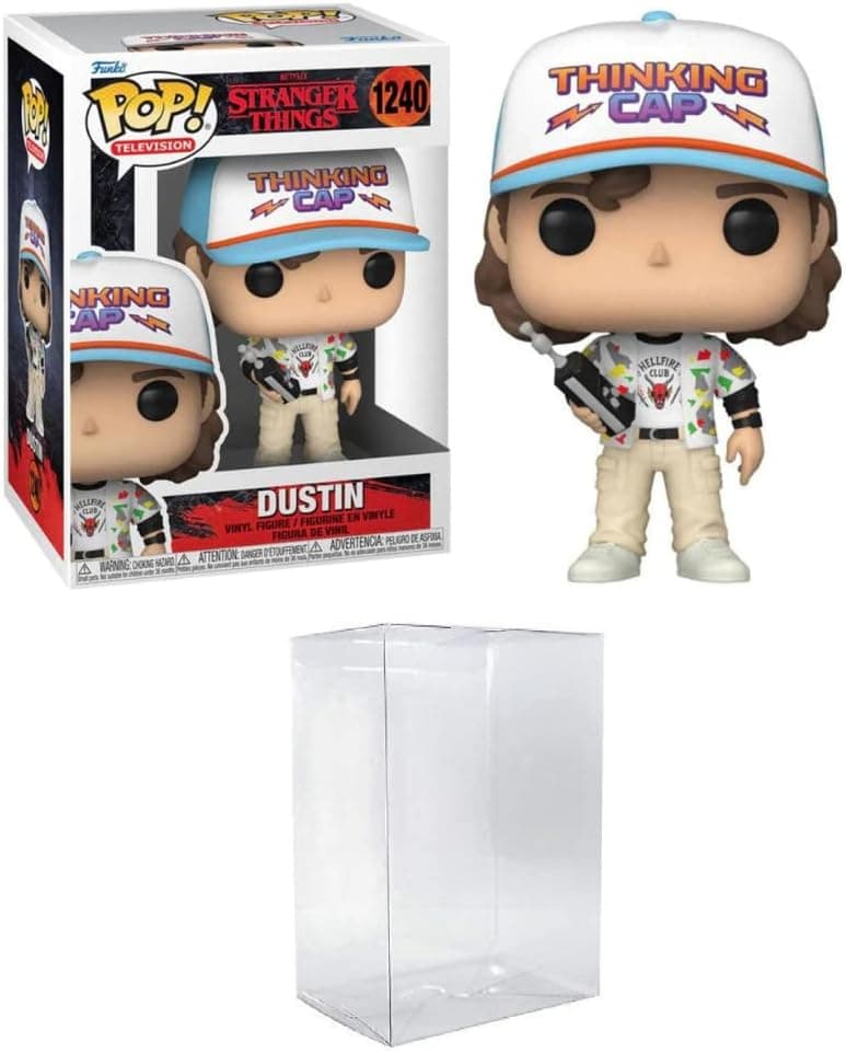 Funko Pop! TV: Stranger Things Season 4 - Dustin Bundled with a Byron's Attic Pop Protector