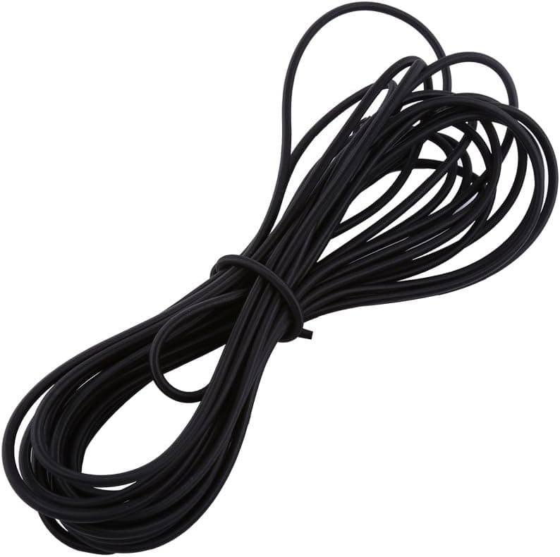 Yosoo 5mm 10mm Black Strong Elastic Bungee Rope Shock Cord Tie Down for Replacement, Repair & Outdoors, 5mm10M(Negro)