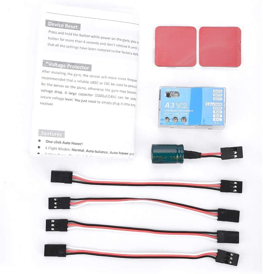 BiuZi Flight Controller Stabilizer, F50A 3-Axle Gyro A3 V2 Stabilizer for RC Fixed-Wing Airplane