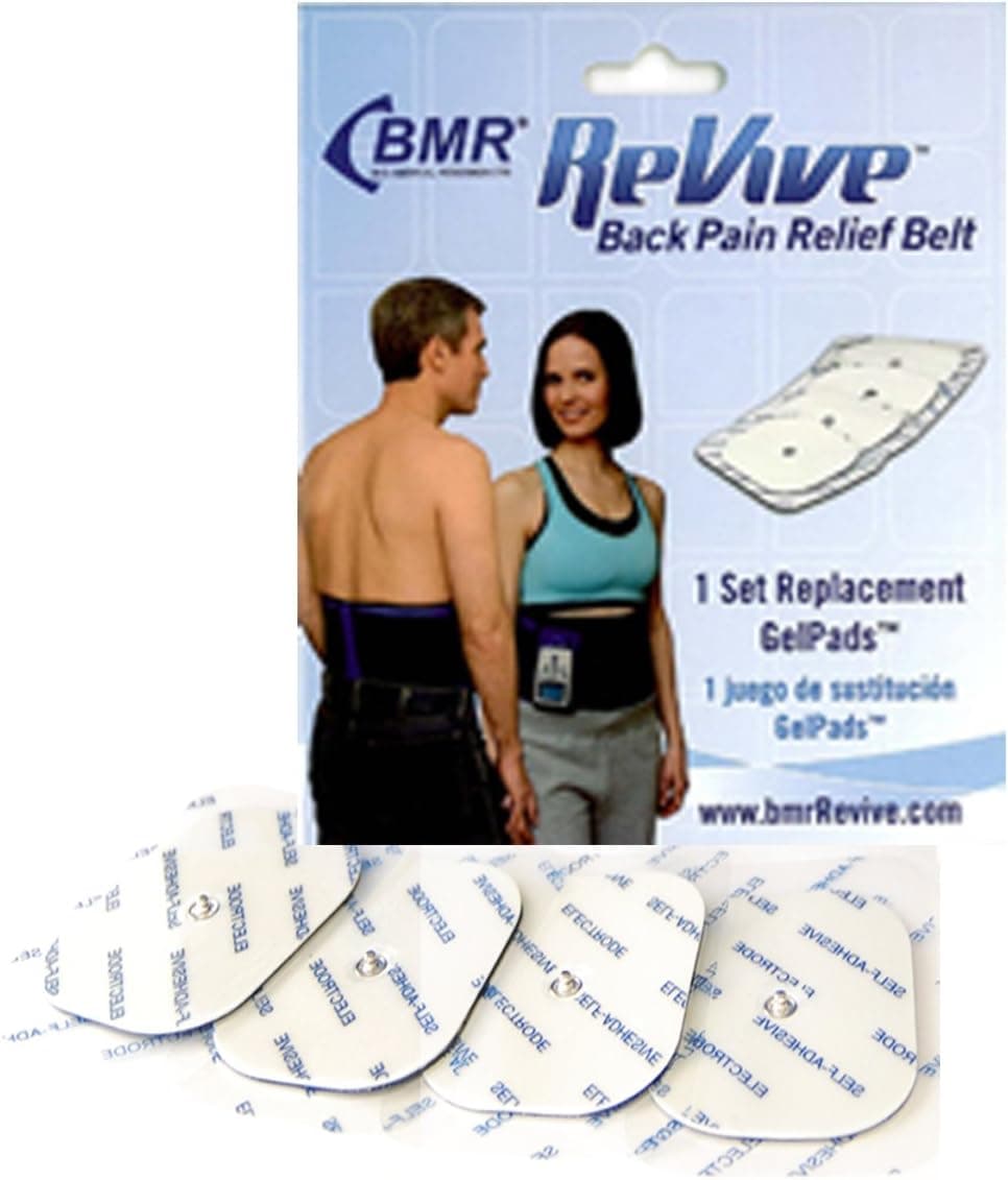 Slendertone ReVive TENS Back Pain Relief Belt Replacement Gel Pads (set of 4 Gel Pads)