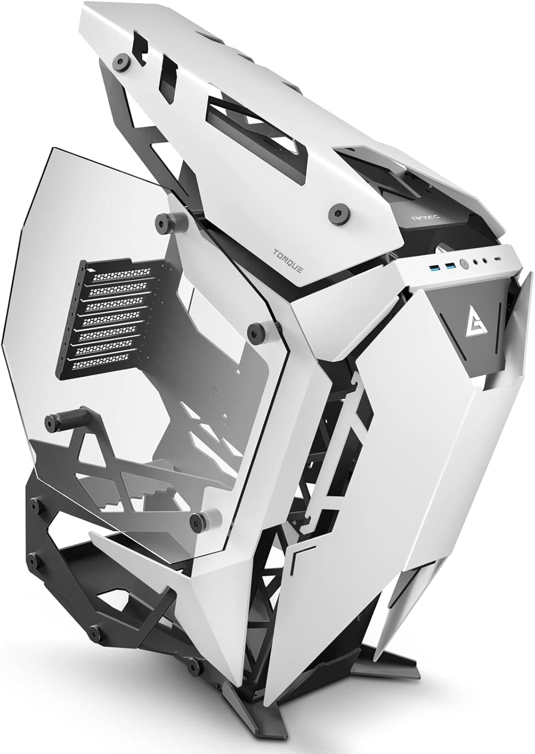 Antec Torque White/Black Aluminum ATX Mid Tower Computer Case/Winner of iF Design Award 2019, Torque Black/White