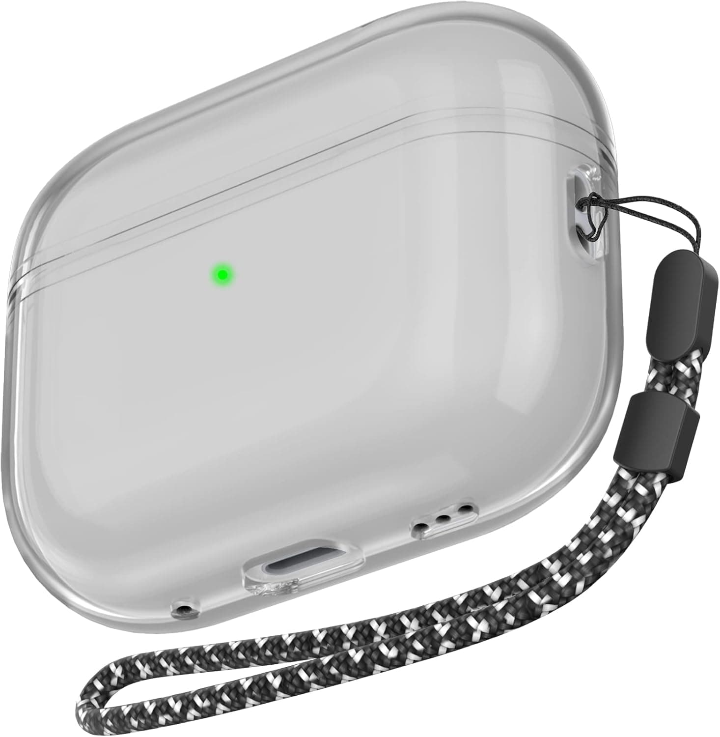 AhaStyle Clear Airpods Pro 2 Case Soft TPU Protective Covers Come with Hand Strap Compatible with Apple AirPods Pro 2 2022 (Black)