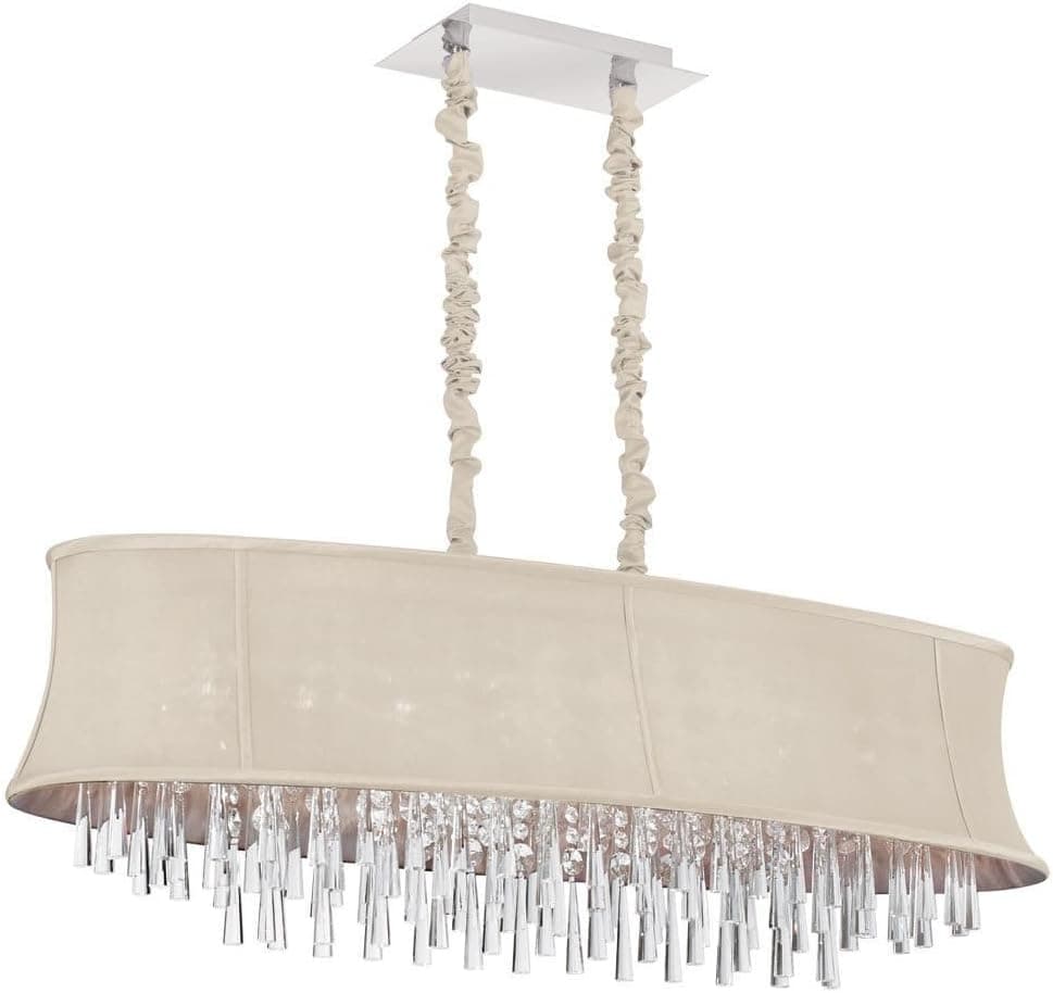 Dainolite Lighting JUL408PC139 Silk Glow Crystal Chandeliers, 8-Light, Polished Chrome