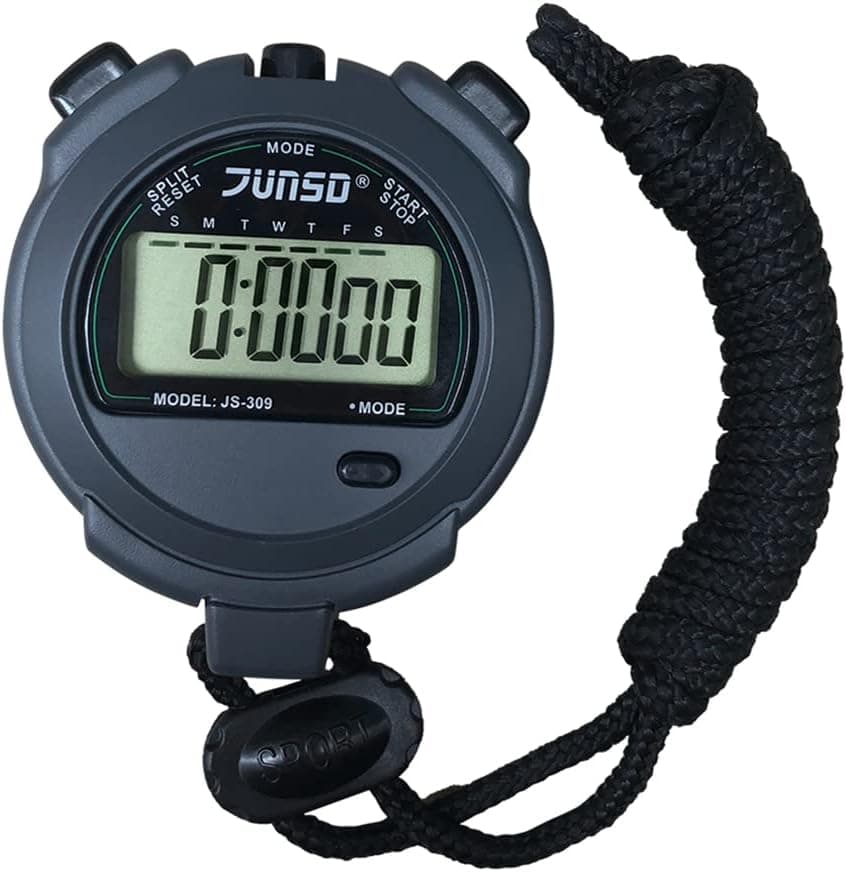 JUNSD Digital Stopwatch(JS-309) / Water Resistant / Big LCD Panel and Daily Alarm