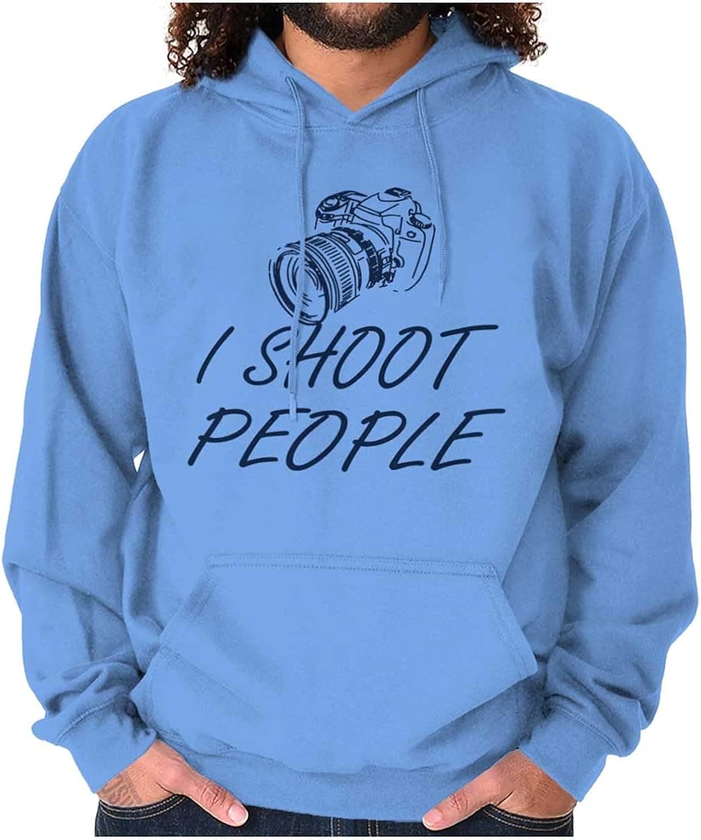 Brisco Brands I Shoot People Camera Photography Pun Hoodie Sweatshirt Women Men