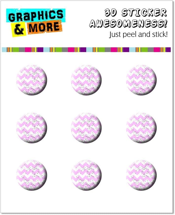 Graphics and More Vintage Chevrons Pink Home Button Stickers Fits Apple iPhone 4/4S/5/5C/5S, iPad, iPod Touch - Non-Retail Packaging - Clear