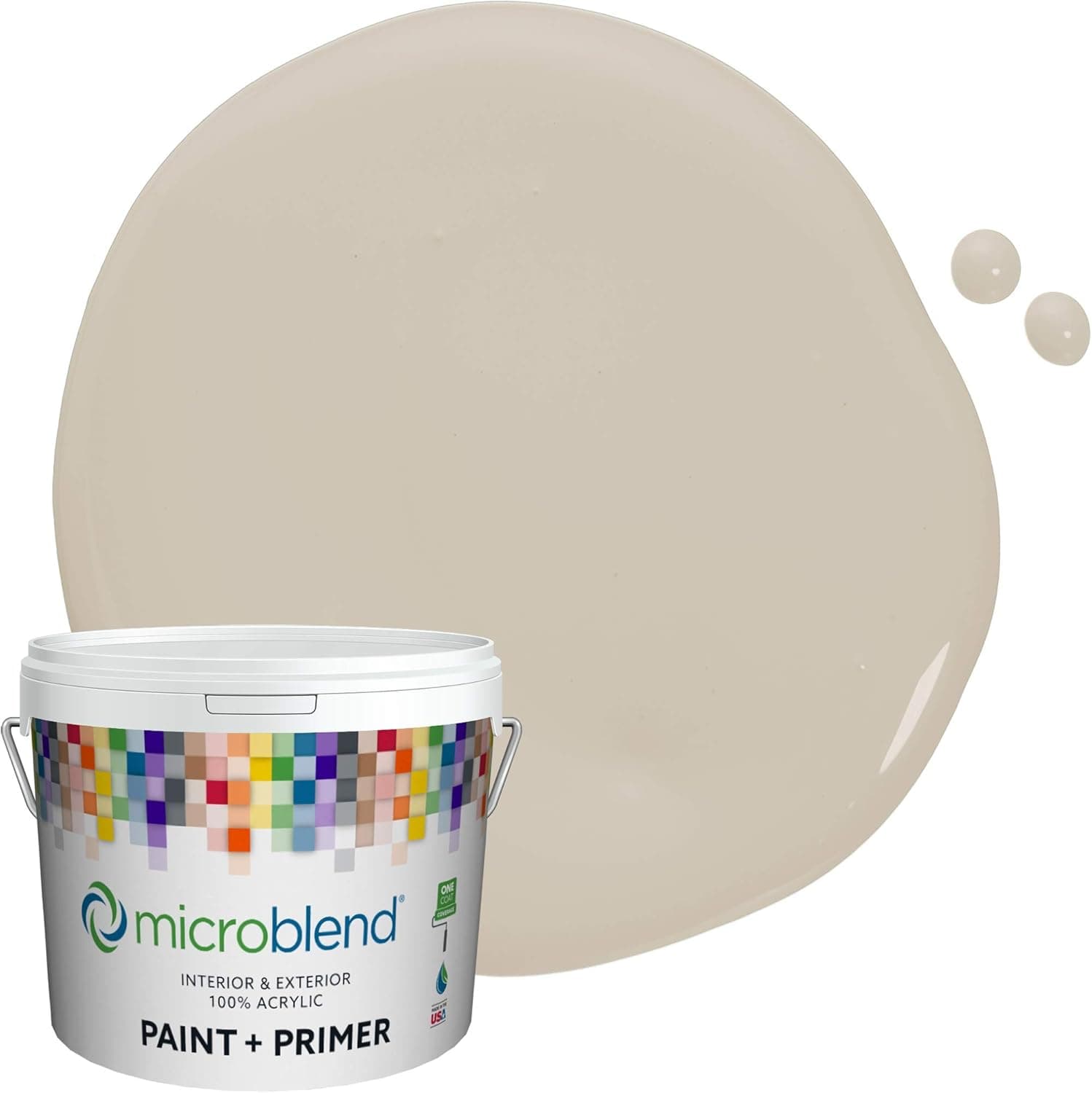 Microblend Interior Paint and Primer - Beige/Aged Linen, Satin Sheen, Sample, Microblend Sierras Collection