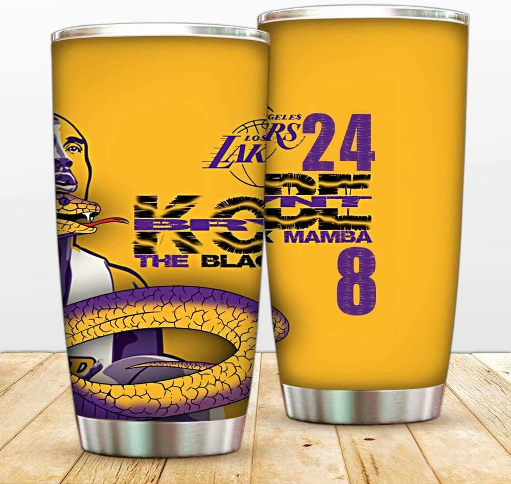 Tumbler Cup Black Mamba Player number 24# 8# American Basketball Athlete 20oz Tumbler with Lid Stainless Steel Vacuum Insulated Coffee Tumbler Cup, Double Wall Insulated Water Bottle Travel Mug