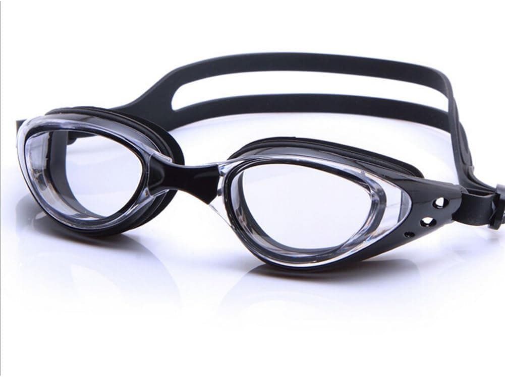Benran Clear Lens Swimming Goggles for Adult with Protective Case (Black)
