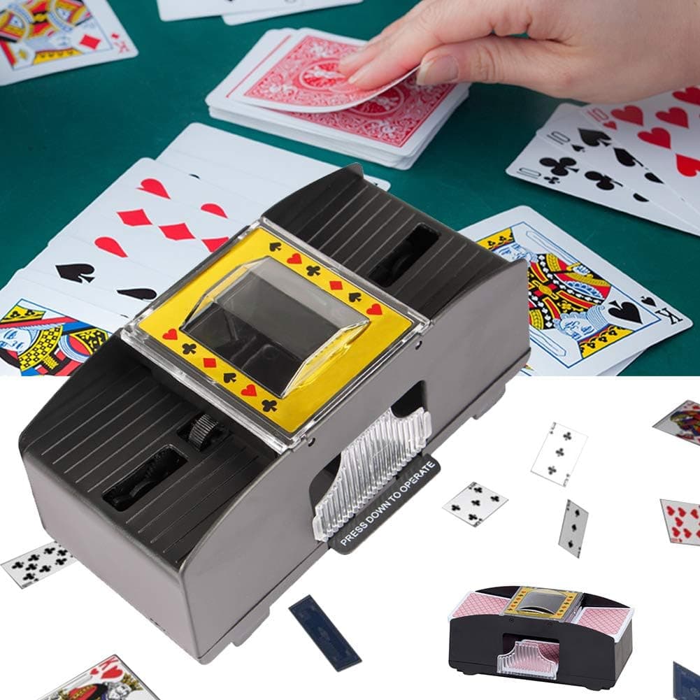 BG-SMILE Card Shuffler Automatic Playing Card Holder Tray Cases Electric Casino Card Shufflers Game Club Accessory Playing Cards
