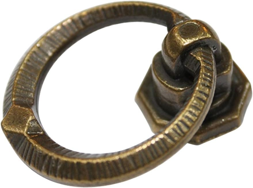 JC Handle Vintage Brown 36mm Drop Ring Dresser Cabinet Chest Drawer Pulls Pack of 2