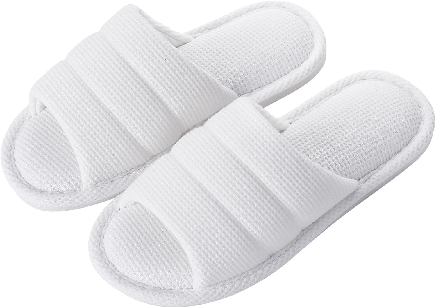 shevalues Summer House Slippers for Women Men Breathable Waffle Indoor Slippers Slip-on Open Toe Home Shoes