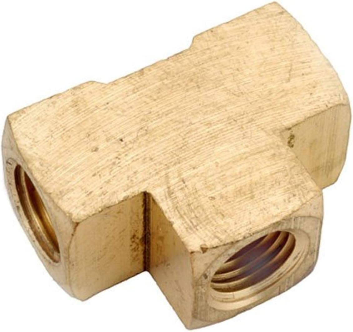 Anderson Metals 756101-04 1/4-Inch Low Lead Tee, Brass