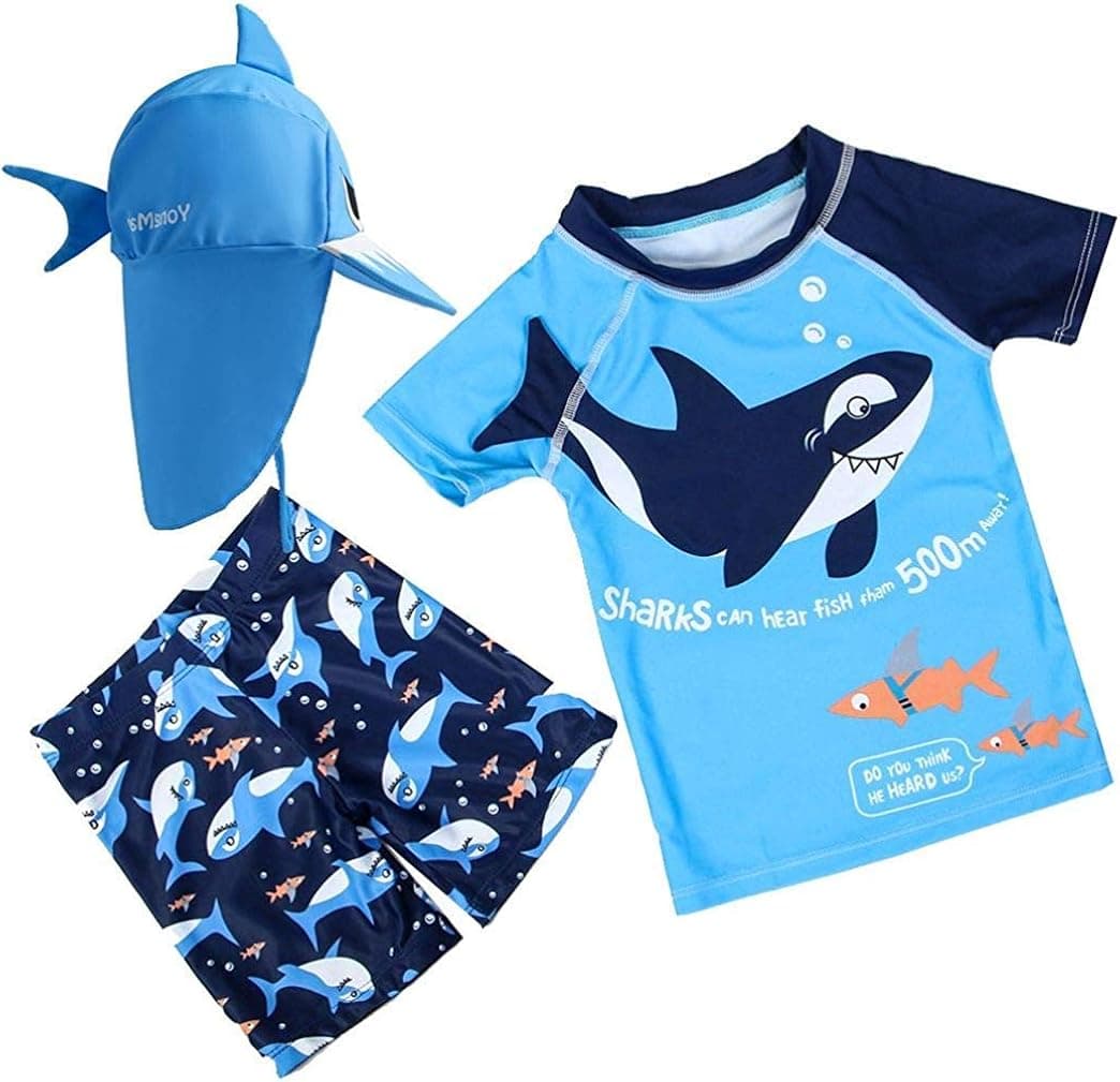 CJMJXPH Baby Toddler Boys Two Pieces Swimsuit Set Boys Crab Bathing Suit Rash Guards with Hat UPF 50+