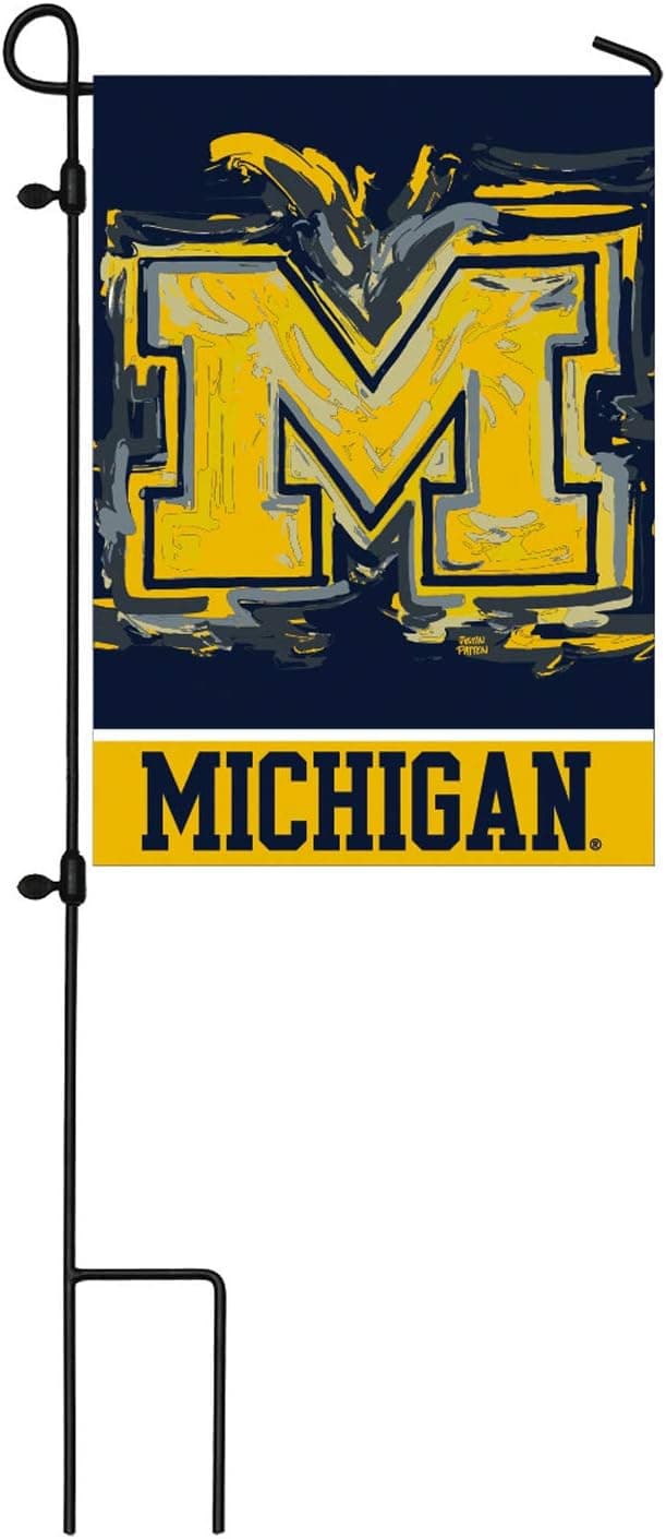 Team Sports America NCAA University of Michigan Suede Garden Flags
