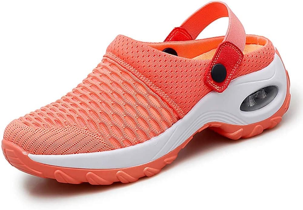 TBBY Mules Clogs for Women,Casual Air Cushion Platform Mesh Mules Sneaker Sandals for Female Lightweight Beach Shoes Outdoor Slippers Walking Shoes