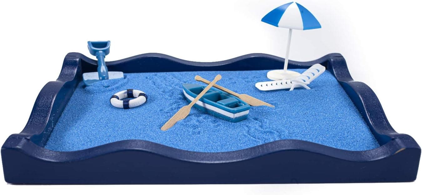Beach Zen Garden Sea Life, A Day at The Ocean, Desktop Sandbox for Meditation and Relaxation