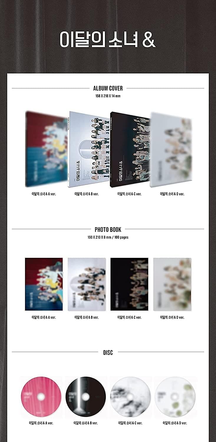 Loona Monthly Girl - & [B ver.] (4th Mini Album) [Pre Order] CD+Photobook+Folded Poster+Others with CULTUREKOREAN Decorative Stickers, Photocards