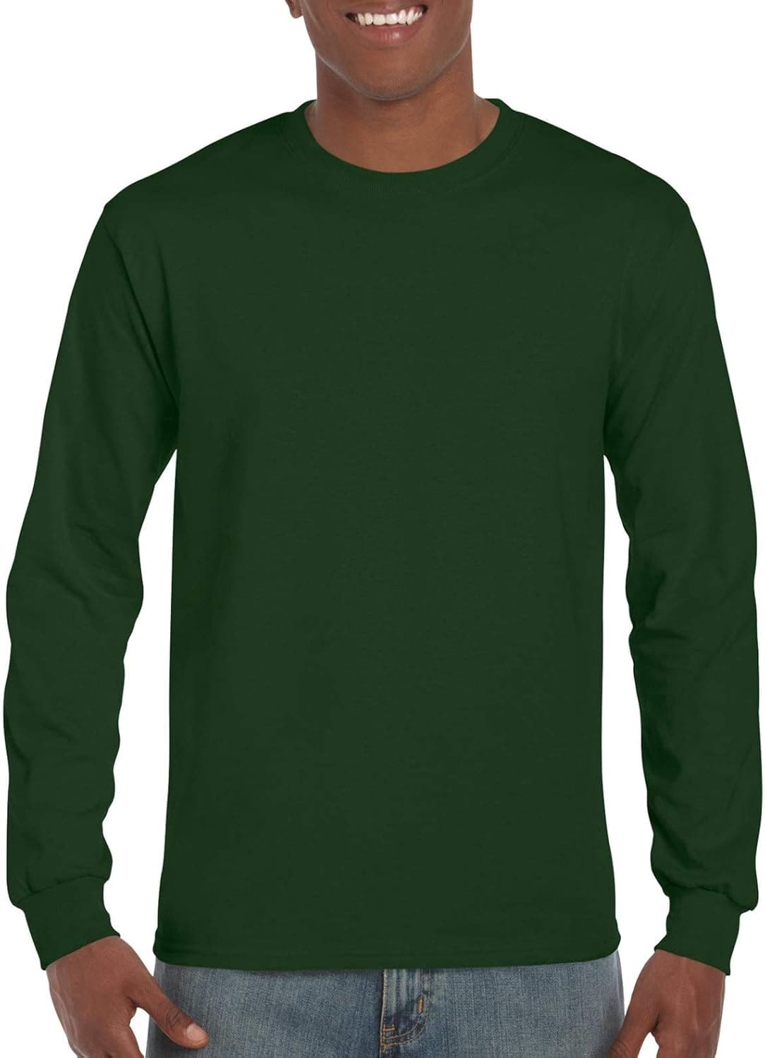 Gildan Adult DryBlend Preshrunk Long Sleeve Jersey T-Shirt, Forest Green, Large