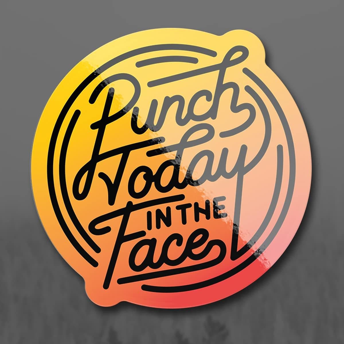 Punch Today in The Face Vinyl Decal Sticker | Vehicles Windows Walls Laptops Cups MacBooks | 5.5 Inch Peel & Stick Full Color Printed Sticker | KCD3085