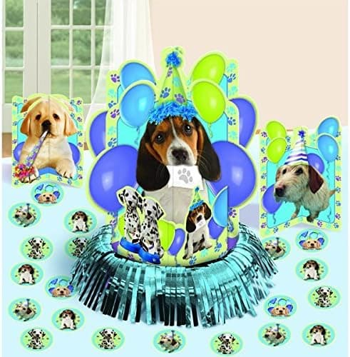 Cute Party Pups Table Decorating Kit Birthday Party Decorations,13.7" x 11.5", Pack of 23.
